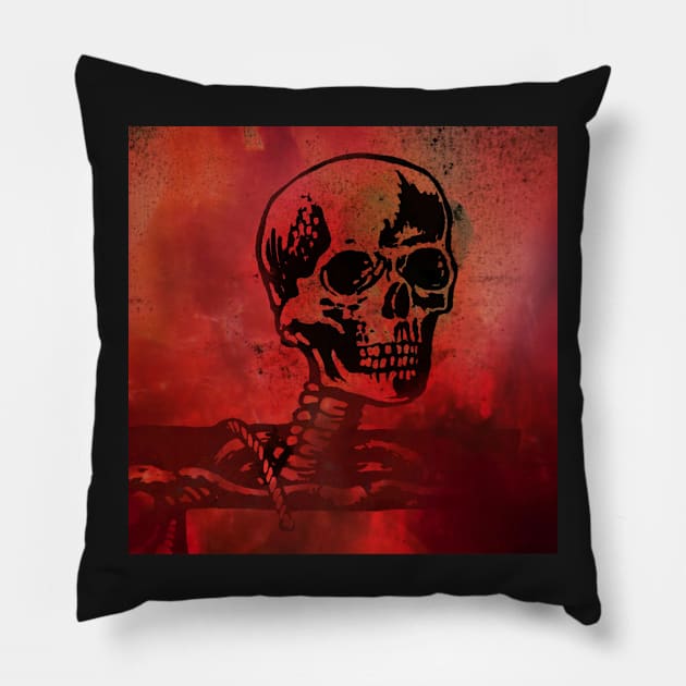 Skull with a red haze. Pillow by andalaimaging