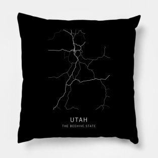 Utah State Road Map Pillow