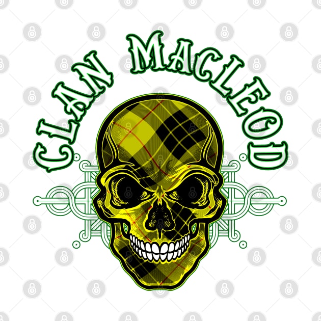 Scottish Clan MacLeod Tartan Celtic Skull by Celtic Folk