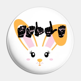 Smile sign language, Easter bunny gift asl Pin