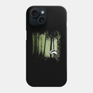 Romantic Twilight Forest with Badger Drawing Phone Case