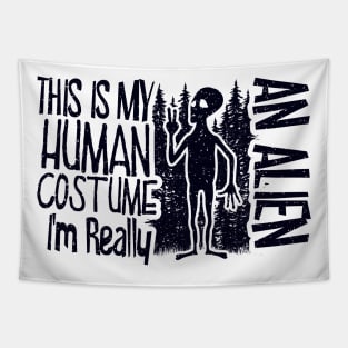 Alien Silhouette Tapestry