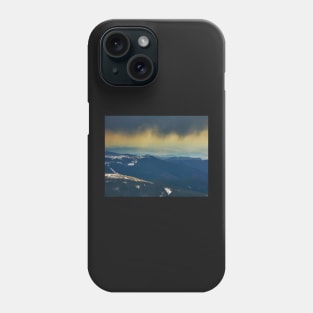 Curtains of torrential heavy rain in the mountains Phone Case