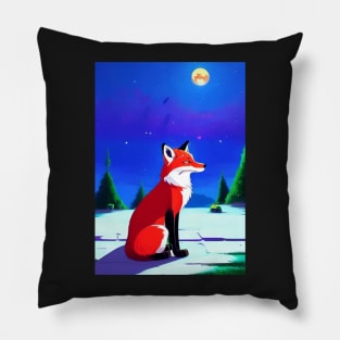 CUTE FOX WAITING FOR SANTA CLAUS Pillow