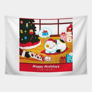 Cat Sushi Christmas design Tapestry