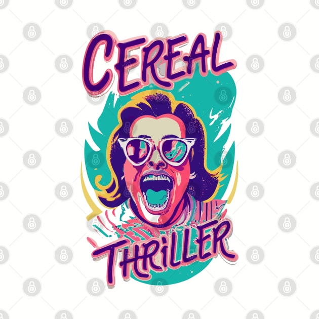 Cereal Thriller Cereal Funny - Retro Vintage Breakfast Cartoon Gift by stickercuffs