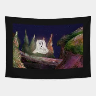 Little Cute Ghost in the Forest Tapestry