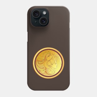 Gold coin with woman's portrait Phone Case