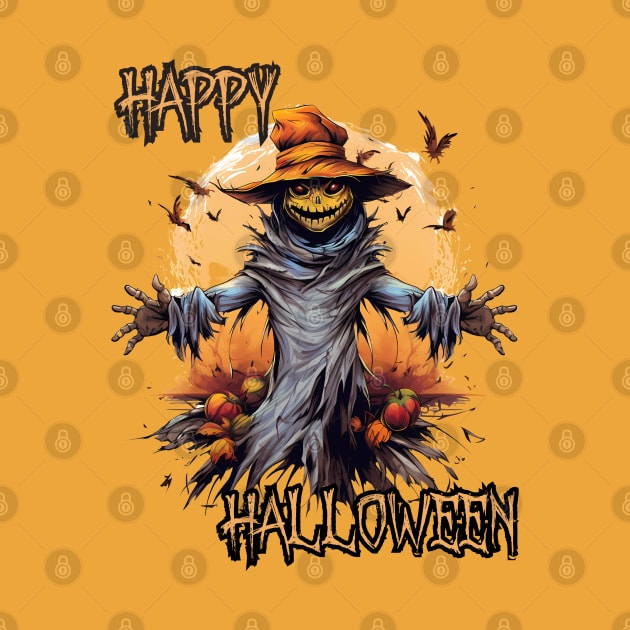 Spooky Scarecrow Happy Halloween by DivShot 