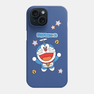 doraemon fly with stars Phone Case