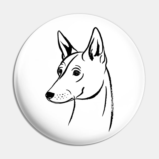 Basenji (Black and White) Pin by illucalliart