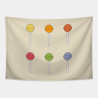 Set of 6 happy colorful lollipops hard candy Tapestry