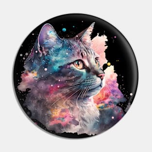 Portrait of an adorable and beautiful cat watercolor Pin