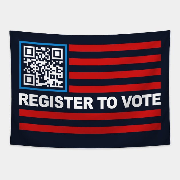 Register To Vote American Flag QR Code Tapestry by TextTees