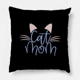 Cute Cat Mom Design With Cat Whiskers Pillow