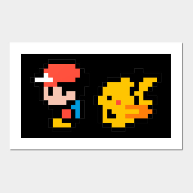 Pokemon Yellow Ash And Pikachu Pixel