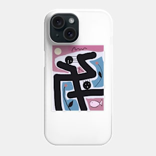 Kids and Black Lines Stick Figure Phone Case