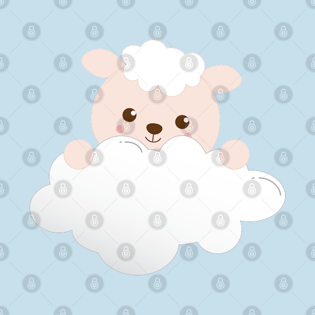 Cute Lamb on a Cloud by Zennic Designs