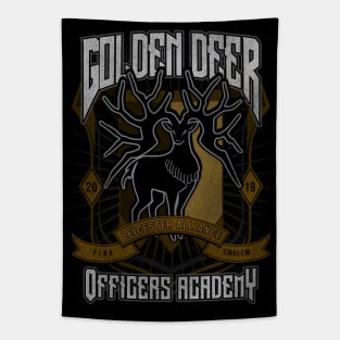 Golden Deer Crest Tapestry