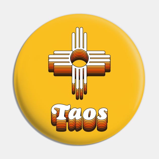 Taos // Retro New Mexico Pride Pin by darklordpug