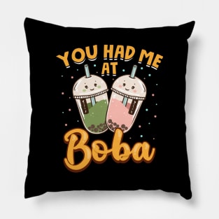 Funny You Had Me At Boba Cute Kawaii Bubble Tea Pillow