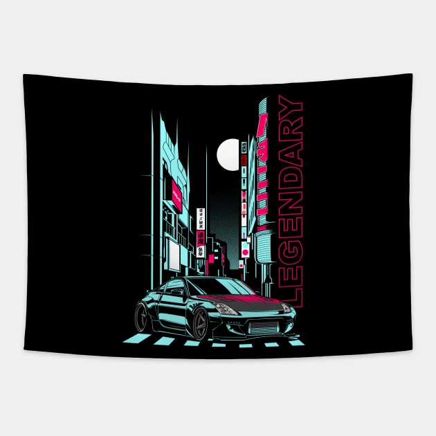 Tokio 350Z Fairlady JDM Tuning 90s Car Tapestry by Automotive Apparel & Accessoires