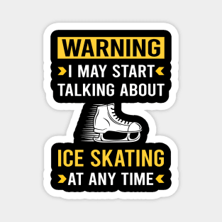 Warning Ice Skating Skate Skater Magnet