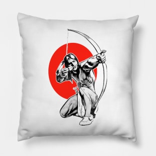 Native American Indian shooting arrows Pillow