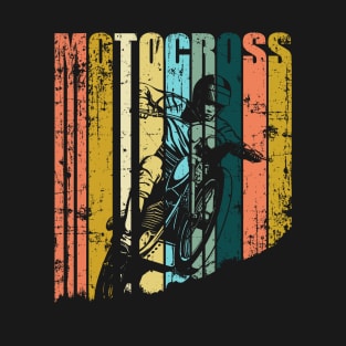 Vintage Distressed Style Motocross Enduro Silhouette T-Shirt