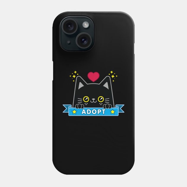 Adopt A Black Cat Phone Case by Kitty Cotton