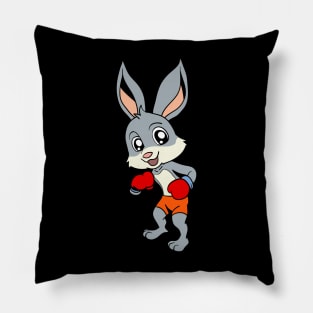 With boxing gloves - cartoon bunny boxer Pillow