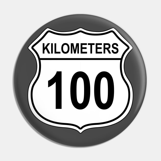 100 Kilometer US Highway Sign Pin by IORS