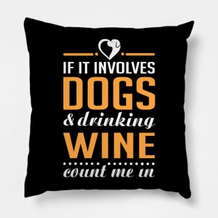 Dogs and Wine Pillow