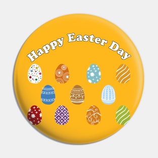 Cute Colorful Easter Egg Hunt Happy Easter Day Pin