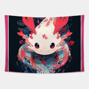 Cute Axolotl Anime Art Design | Cute Animals | Axolotl Hentaii Chibi Kawaii Design Tapestry