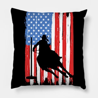 American Flag Pole Bending Graphic Pillow