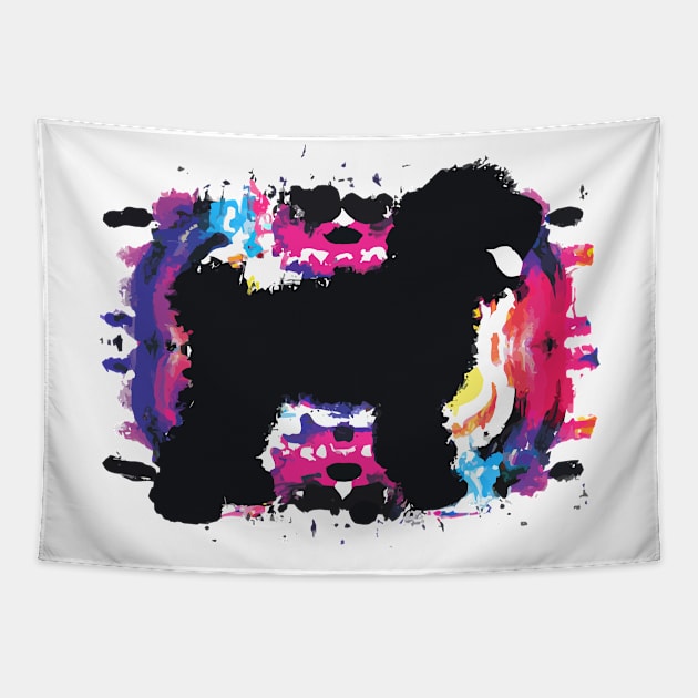 Black Russian Terrier Dog Stencil Tapestry by Furrban