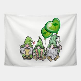 St Patrick's Day Cute Irish Lass Gnome and Shamrock Gnomes Tapestry