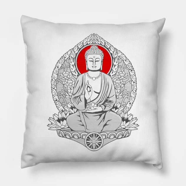 SIDDHARTHA GAUTAMA BUDDHA WHITE Pillow by GAz