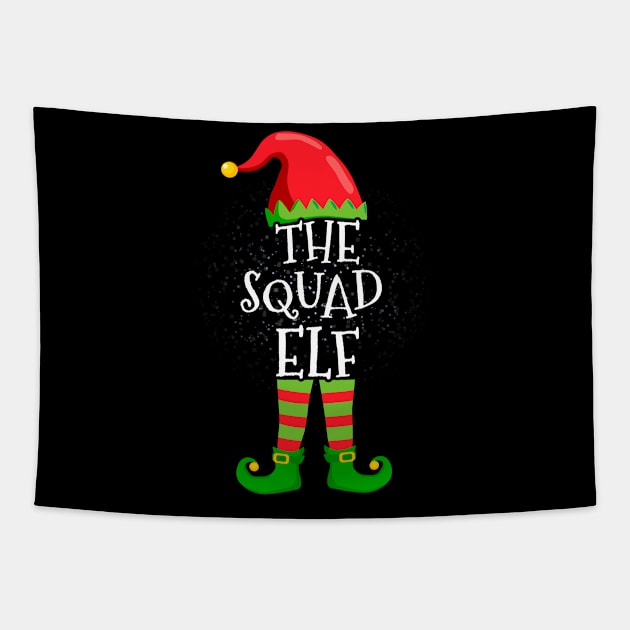 Squad Elf Family Matching Christmas Group Funny Gift Tapestry by silvercoin