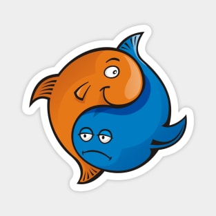 Yin Yang Fish Cartoon Magnet