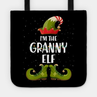 Im The Granny Elf Shirt Matching Christmas Family Gift Tote