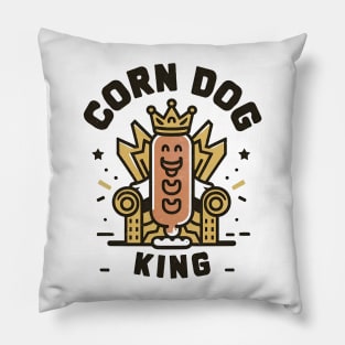 Corn dog king retro style design Pillow