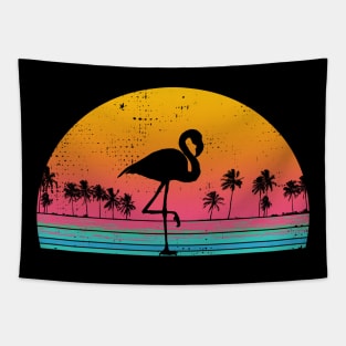Flamingo Retro Vaporwave 80s Sunset Tapestry