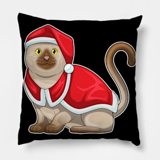 Cat Christmas Santa hat Pillow