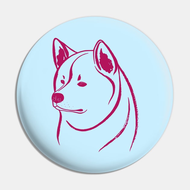 Akita Inu (Light Blue and Berry) Pin by illucalliart