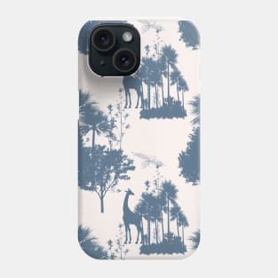 Blue Safari Toile Pattern Phone Case