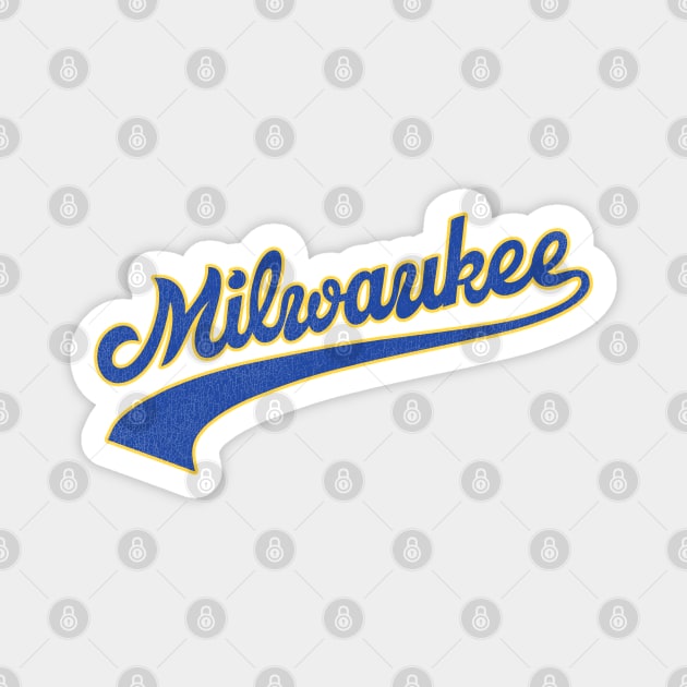 Retro 70s Milwaukee Jersey Script Magnet by darklordpug