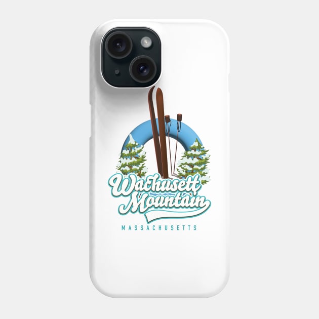 Wachusett Mountain Massachusetts ski logo Phone Case by nickemporium1