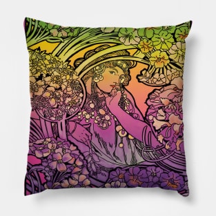 Mucha Lady (rainbow) Pillow